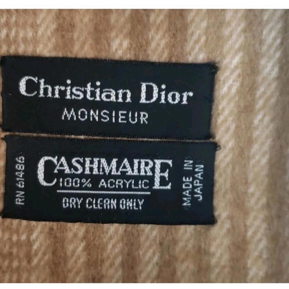 CHRISTIAN DIOR MONSIEUR PLAID BROWN MEN'S SCARF EUC! #6 - Picture 2 of 8